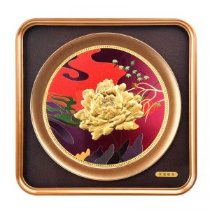 金箔畫(huà)純金擺件高浮雕