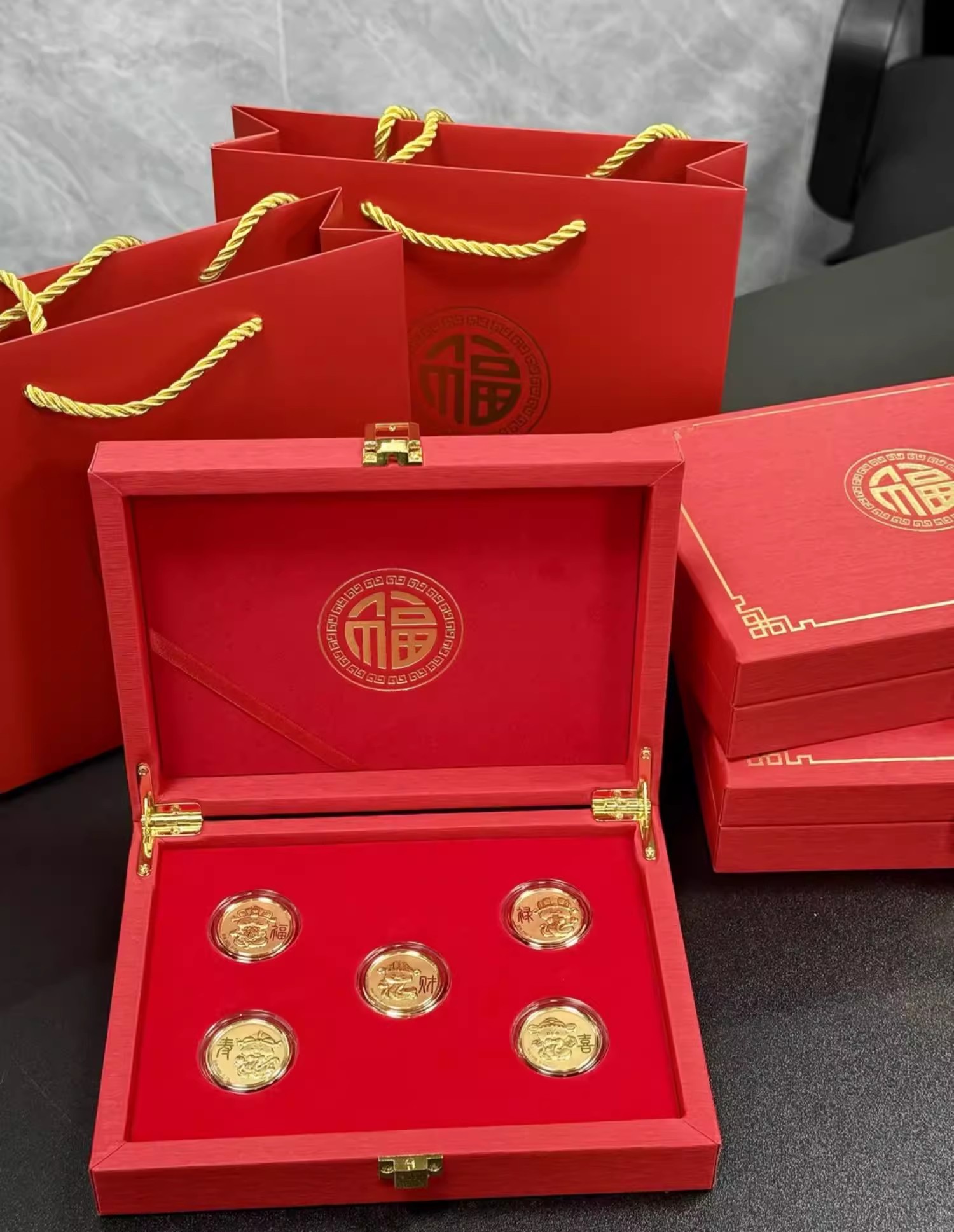 福祿壽喜財套裝蛇年紀念章